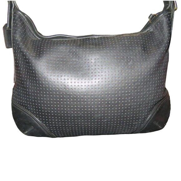 Coach Vintage Legacy 9218 Classic Black Perforated Leather Hobo Satchel Handbag - Picture 2 of 12